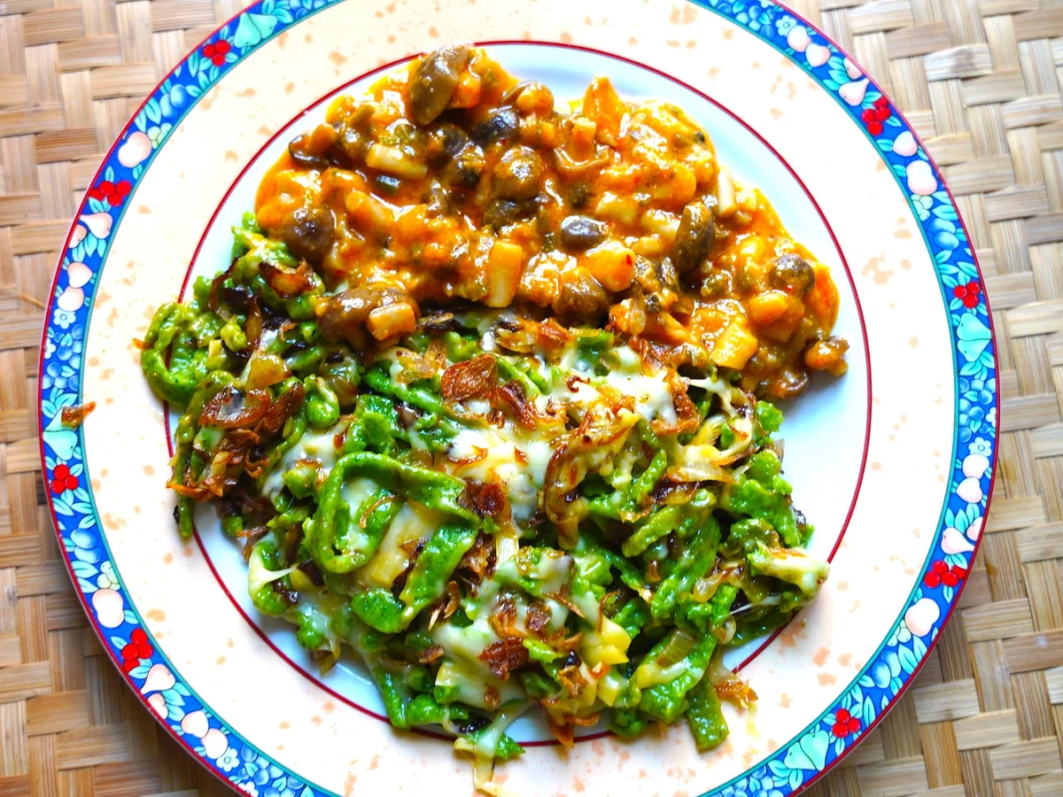 Grüne Käsespätzle mit Shimeji-Pilzen - Rezept - Bild Nr. 16331