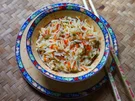 Mandarinreis mit Hühnerbrühe, Peperoni, Karotten und Kailan - Rezept - Bild Nr. 16343