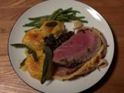Beef Wellington mit Roast Potatoes und grünen Bohnen - Rezept - Bild Nr. 16344