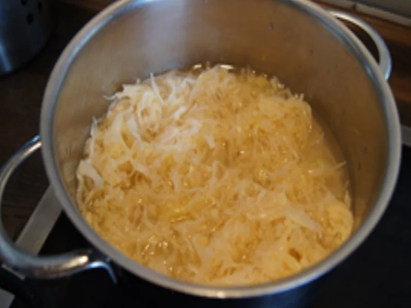 Geräucherte Schweinehaxe mit Sauce, pikanten Sauerkraut und Seidenknödel - Rezept - Bild Nr. 13