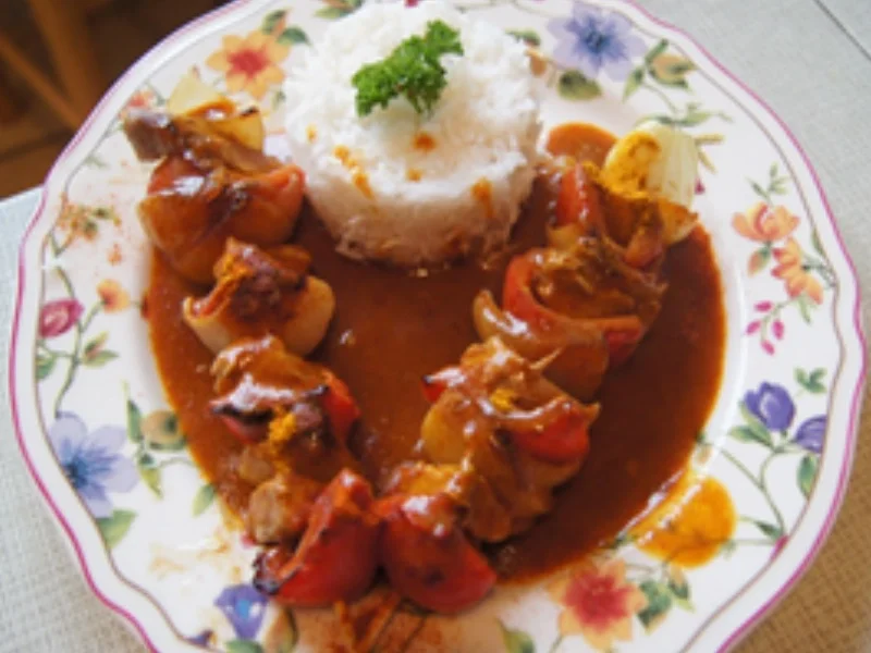 Rezept: Schaschlik mit Schweinefilet und Basmatireis Bild Nr. 12 Schaschlik mit Schweinefilet und Basmatireis - Rezept - Bild Nr. 12