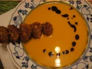 Kürbis-Süßkartoffel-Suppe mit Mettbällchen-Spieß - Rezept - Bild Nr. 16348