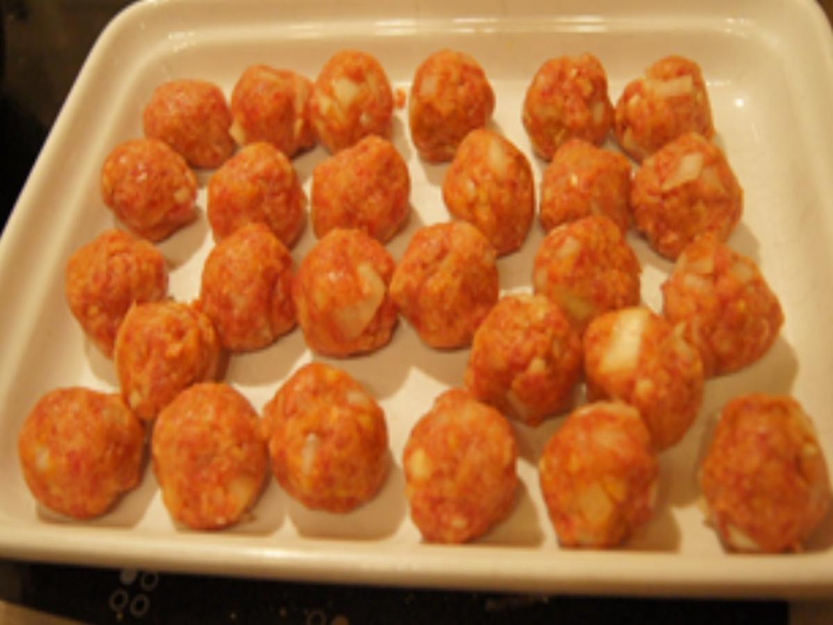 Kürbis Süßkartoffel Suppe mit Mettbällchen Spieß - einfach - von MausVoh