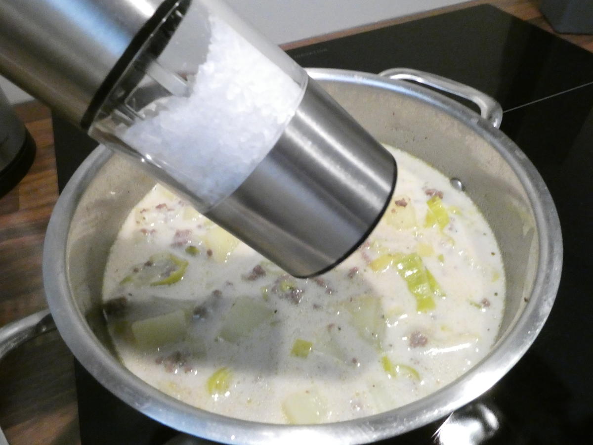 Käse-Lauchsuppe mit Hackfleisch und Kartoffeln - Rezept - Bild Nr. 16359