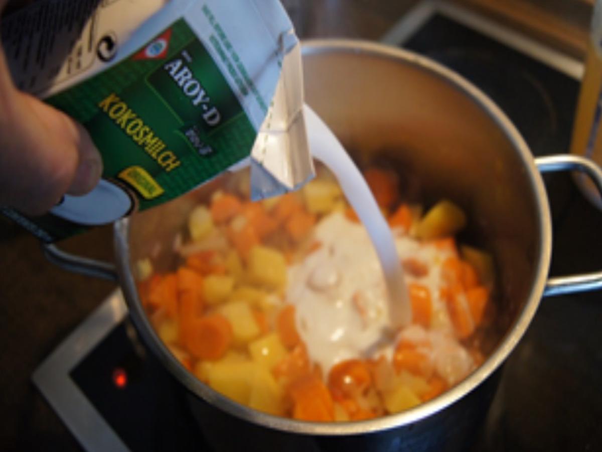 Möhren-Kartoffel-Cremesuppe mit Weißwurst-Spieß - Rezept - Bild Nr. 9