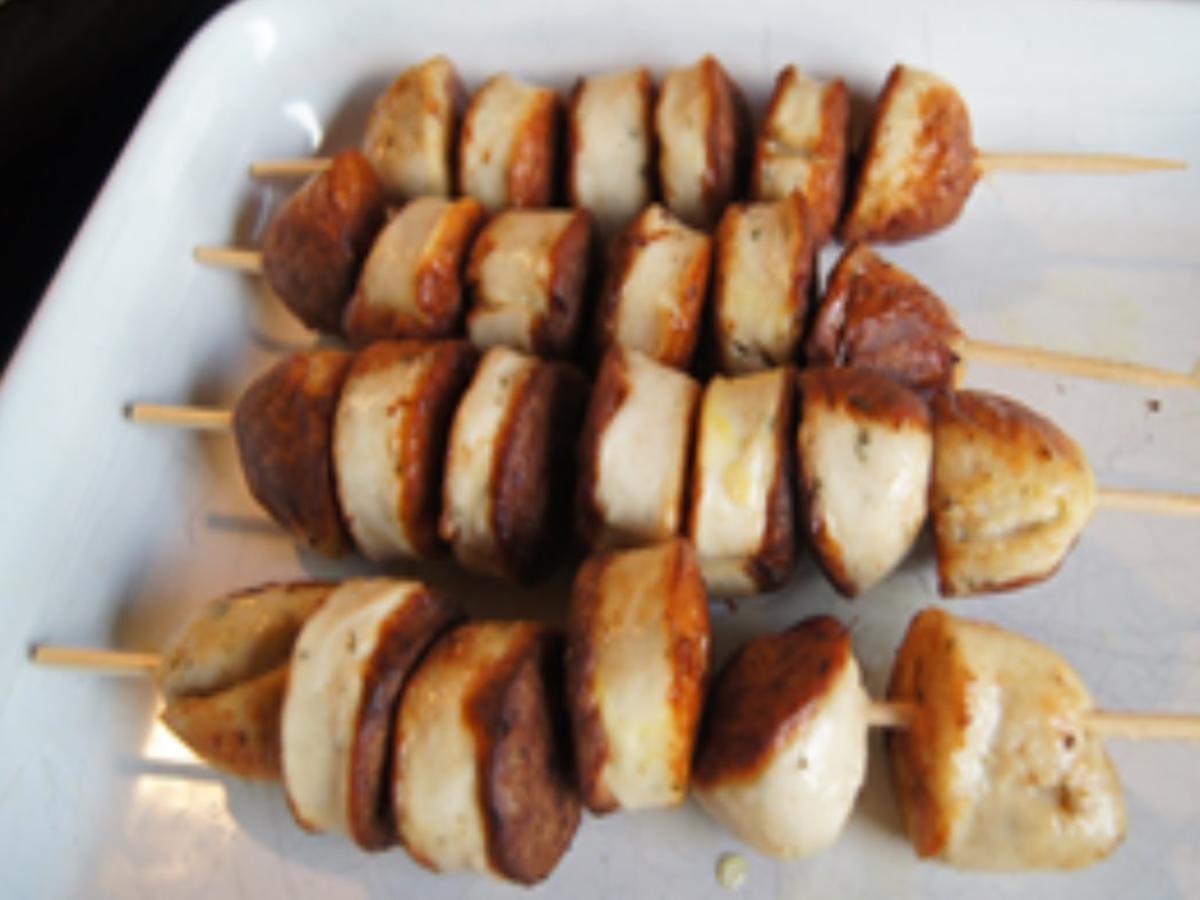Möhren Kartoffel Cremesuppe mit Weißwurst Spieß - einfach - von MausVoh