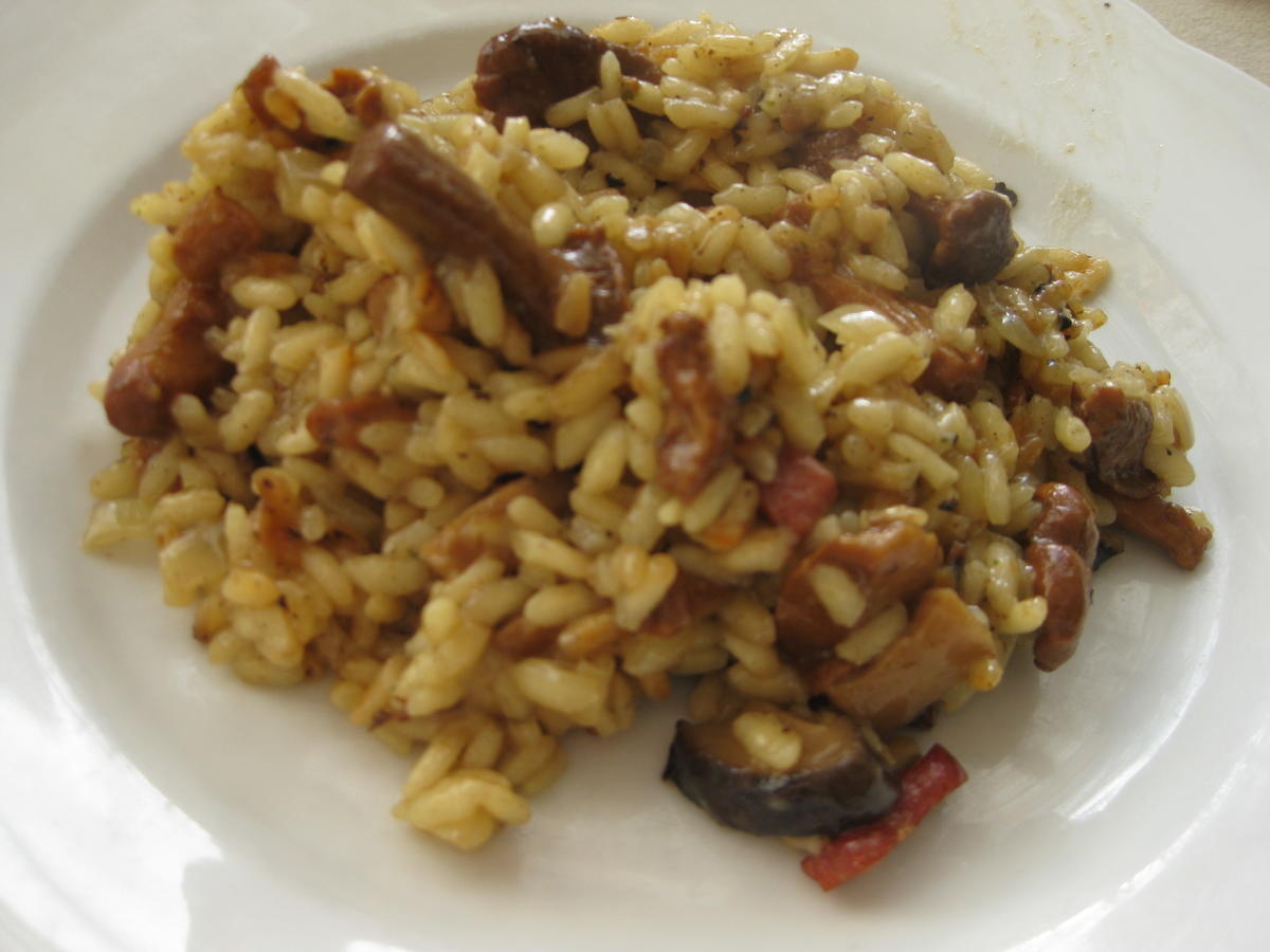 Risotto mit Pilzen und Speck - Rezept mit Bild - kochbar.de