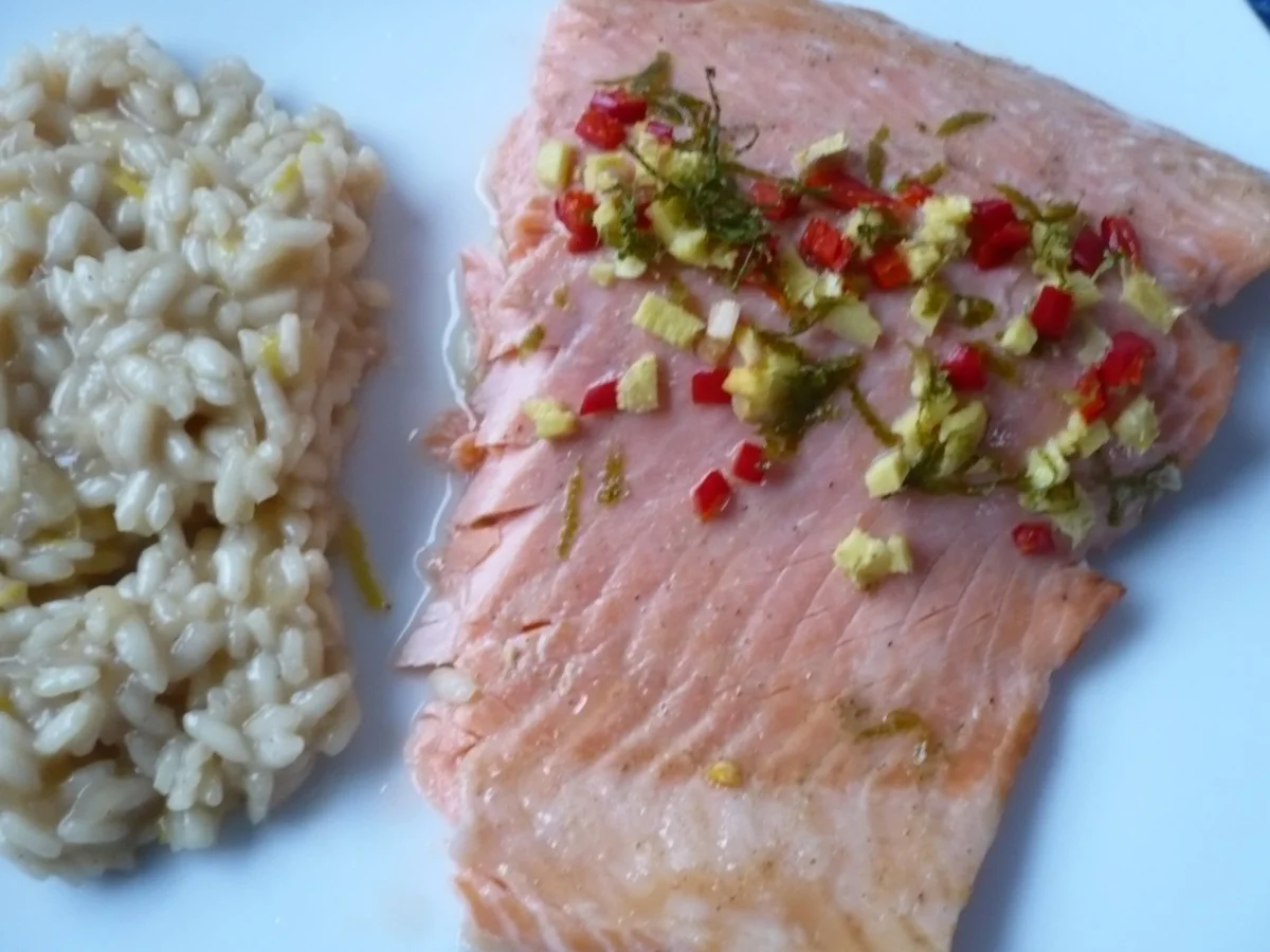 Gewürzter Lachs mit Zitronen- Risotto - Rezept - Bild Nr. 2