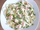 Rezept: Linguine mit Räucherlachs und Erbsen Bild Nr. 16365 Linguine mit Räucherlachs und Erbsen - Rezept - Bild Nr. 16365