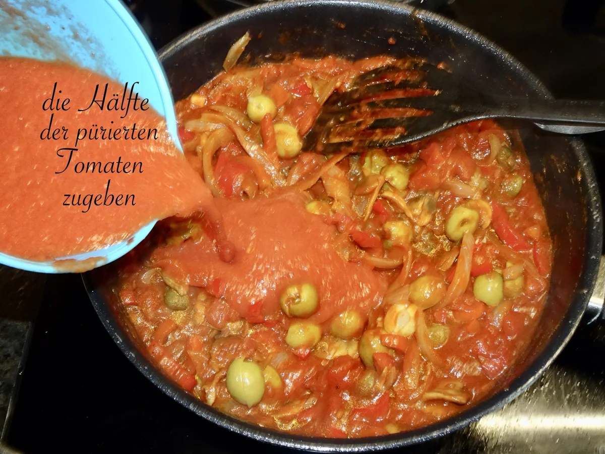 Rezept: Sardische Gemüsepfanne, Hühnerfilet & Tomaten-Spaghetti-Nester Bild Nr. 16418 Sardische Gemüsepfanne, Hühnerfilet & Tomaten-Spaghetti-Nester - Rezept - Bild Nr. 16418