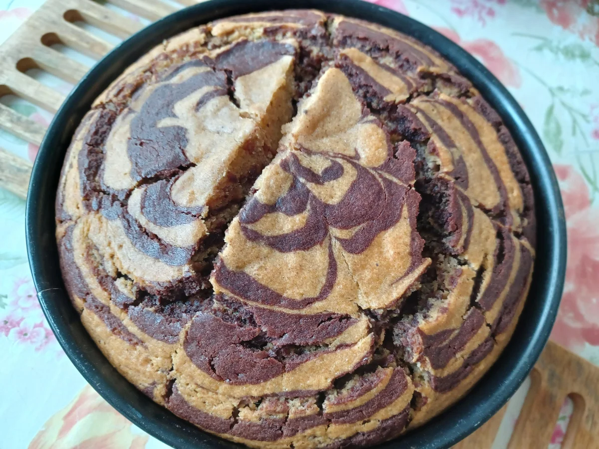Zebrakuchen mit Kürbiskompott - Rezept - Bild Nr. 16414