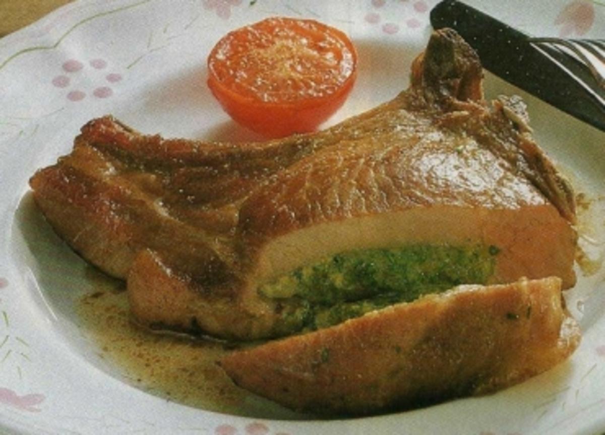 Bilder für Schweinekotelette mit Kräutern gefüllt - Rezept