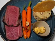 Argentinisches Entrecote mit Maronenrisotto und karamellisierten Möhren - Rezept - Bild Nr. 16406