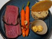 Argentinisches Entrecote mit Maronenrisotto und karamellisierten Möhren - Rezept - Bild Nr. 16406