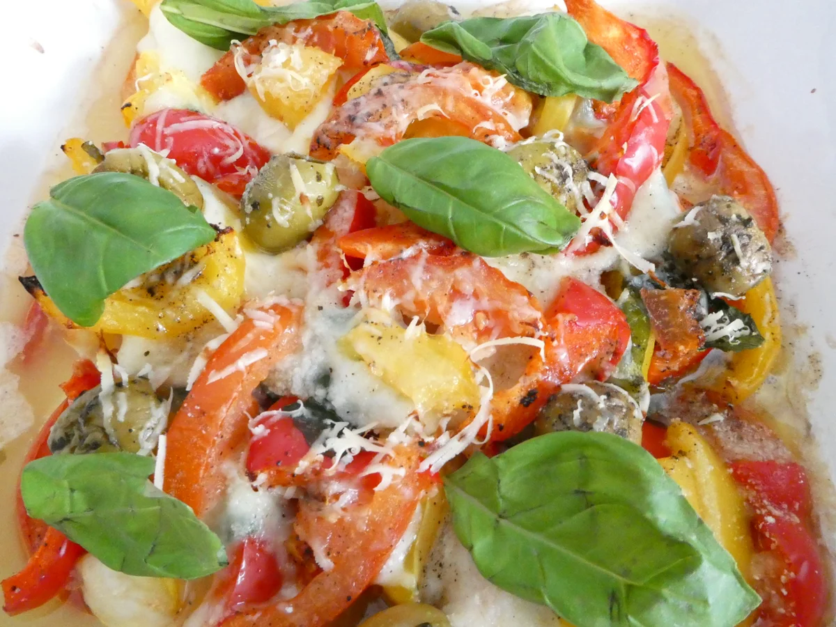 Paprika-Tomaten-Mozzarella-Auflauf - Rezept - Bild Nr. 16414