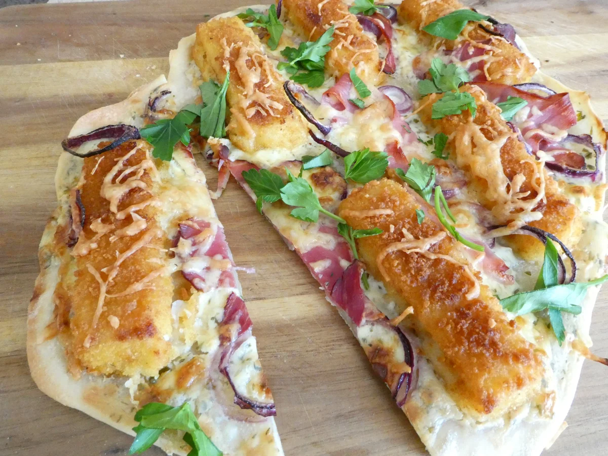 Fischstäbchen-Flammkuchen - Rezept - Bild Nr. 16408