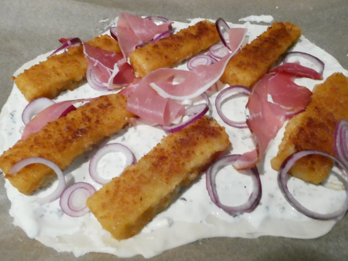 Fischstäbchen-Flammkuchen - Rezept - Bild Nr. 16418