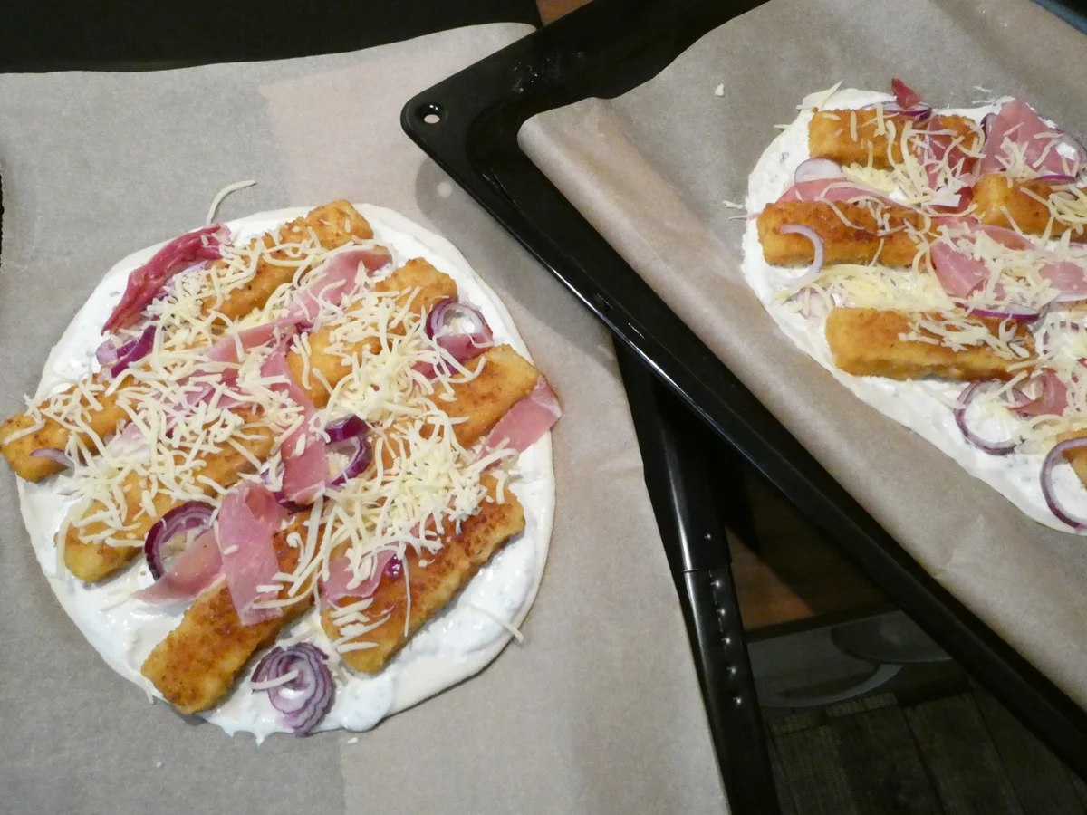 Fischstäbchen-Flammkuchen - Rezept - Bild Nr. 16420