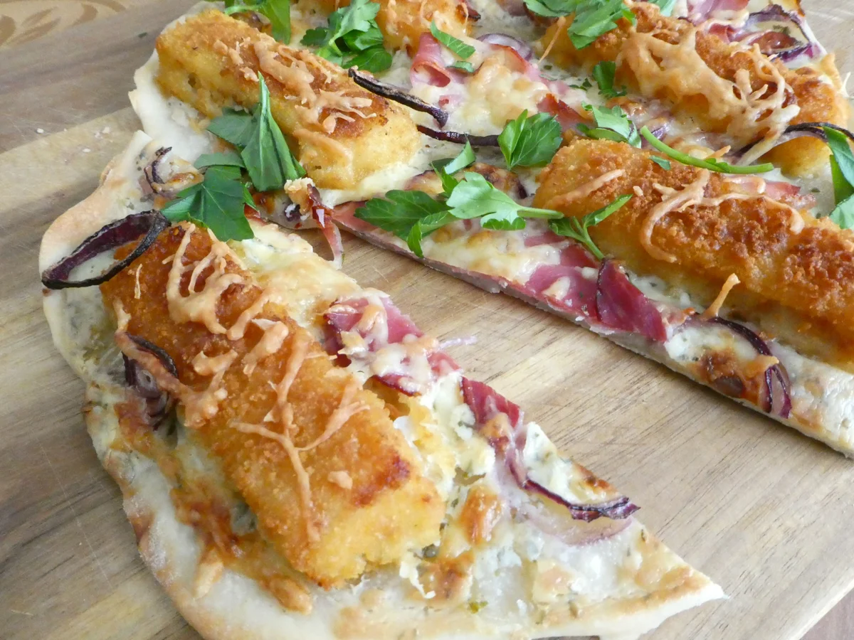 Fischstäbchen-Flammkuchen - Rezept - Bild Nr. 16422