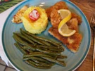 Knusper-Bratfisch mit Kenia-Bohnen und Kartoffelstampf - Rezept - Bild Nr. 16409