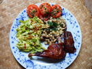 Badische Entenkeulen mit grünen Käsespätzle und Pilzen - Rezept - Bild Nr. 16409