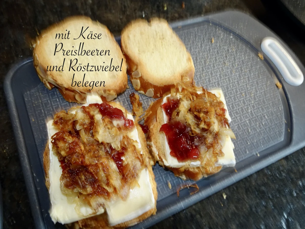Pikanter, fruchtiger Zwiebel - Käse - Toast - Rezept - Bild Nr. 16429