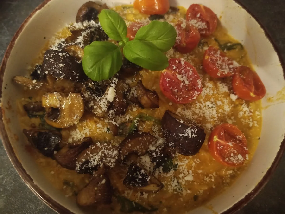 Champignon Spinat Tomaten Orzo - Rezept - Bild Nr. 2