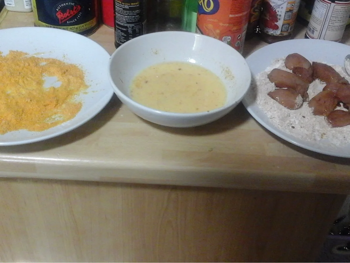 Rezept: Hähnchennuggets mit Rahmsauce, Blumenkohl und Pellkartoffeln Bild Nr. 4 Hähnchennuggets mit Rahmsauce, Blumenkohl und Pellkartoffeln - Rezept - Bild Nr. 4