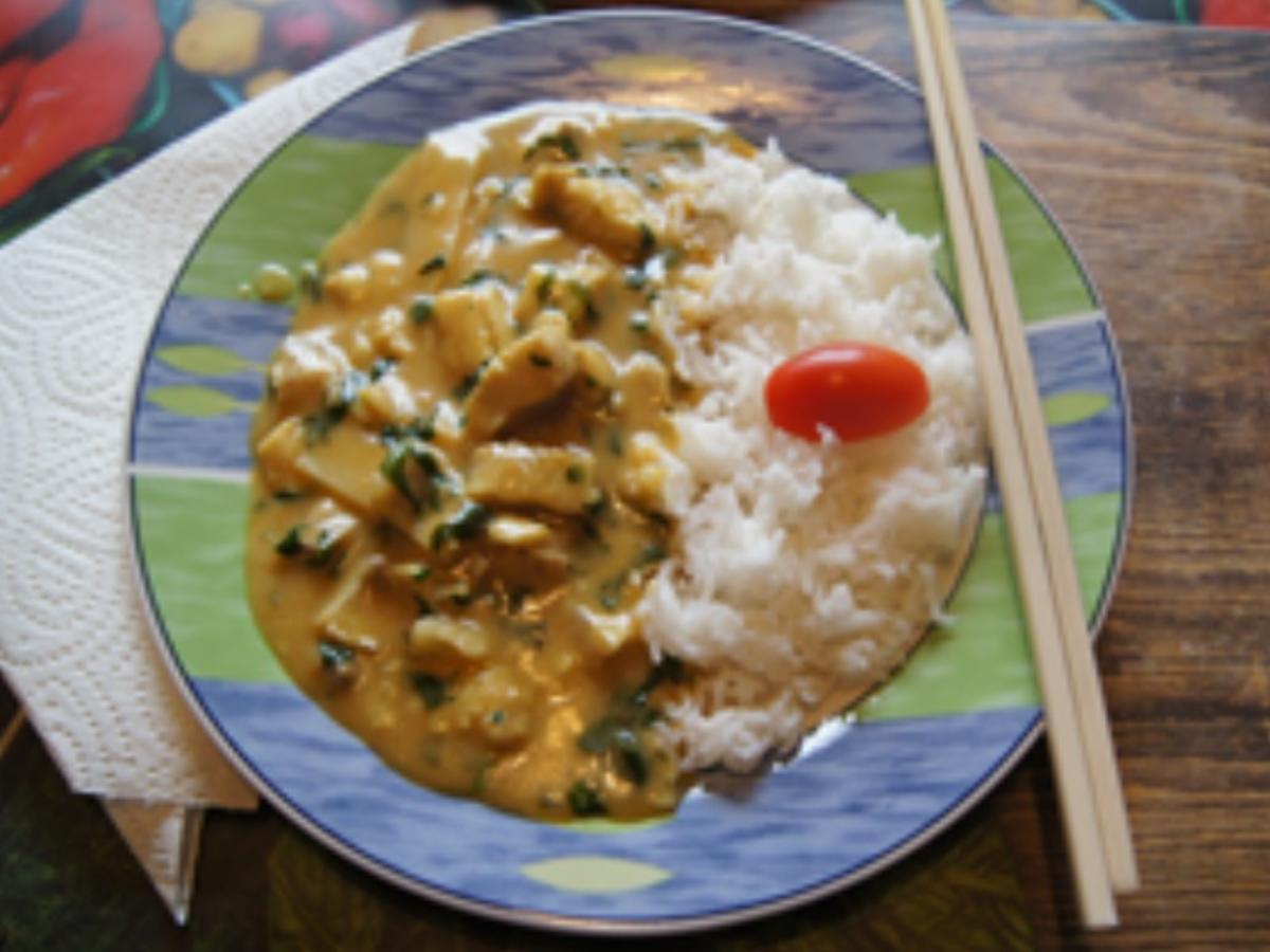 Gelbes Fisch-Curry mit Basmatireis - Rezept - Bild Nr. 2