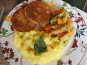Kohlrabi-Schnitzel mit Kohlrabi-Möhren-Gemüse und Kohlrabi-Kartoffel-Creme - Rezept - Bild Nr. 2