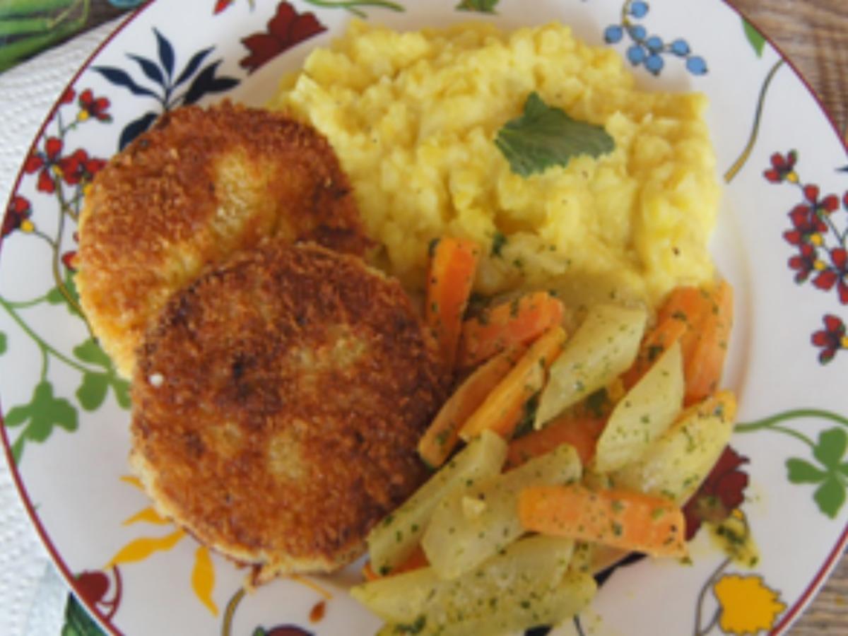 Kohlrabi-Schnitzel mit Kohlrabi-Möhren-Gemüse und Kohlrabi-Kartoffel-Creme - Rezept - Bild Nr. 13