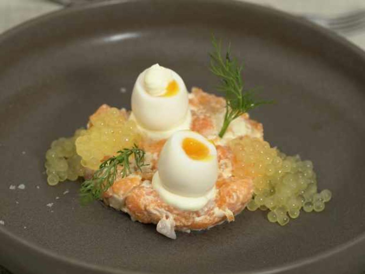 Saibling mit Burrata, Wachteleier und Saiblingskaviar - einfach - von ...