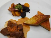 Wildschweinragout mit Kartoffel-Baumkuchen und Wurzelgemüse - Rezept - Bild Nr. 16439