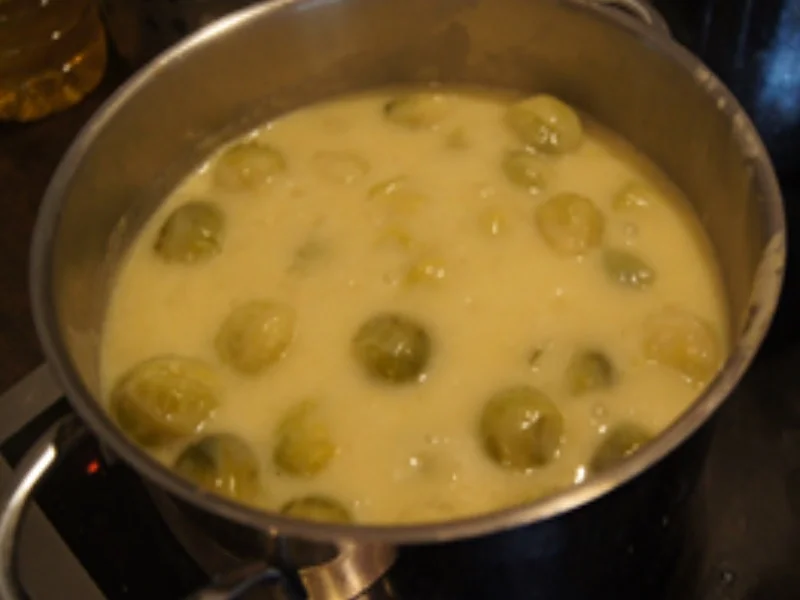 Schweinenackenbraten mit Sauce, Rahm-Rosenkohl und Kartoffeln - Rezept - Bild Nr. 16453