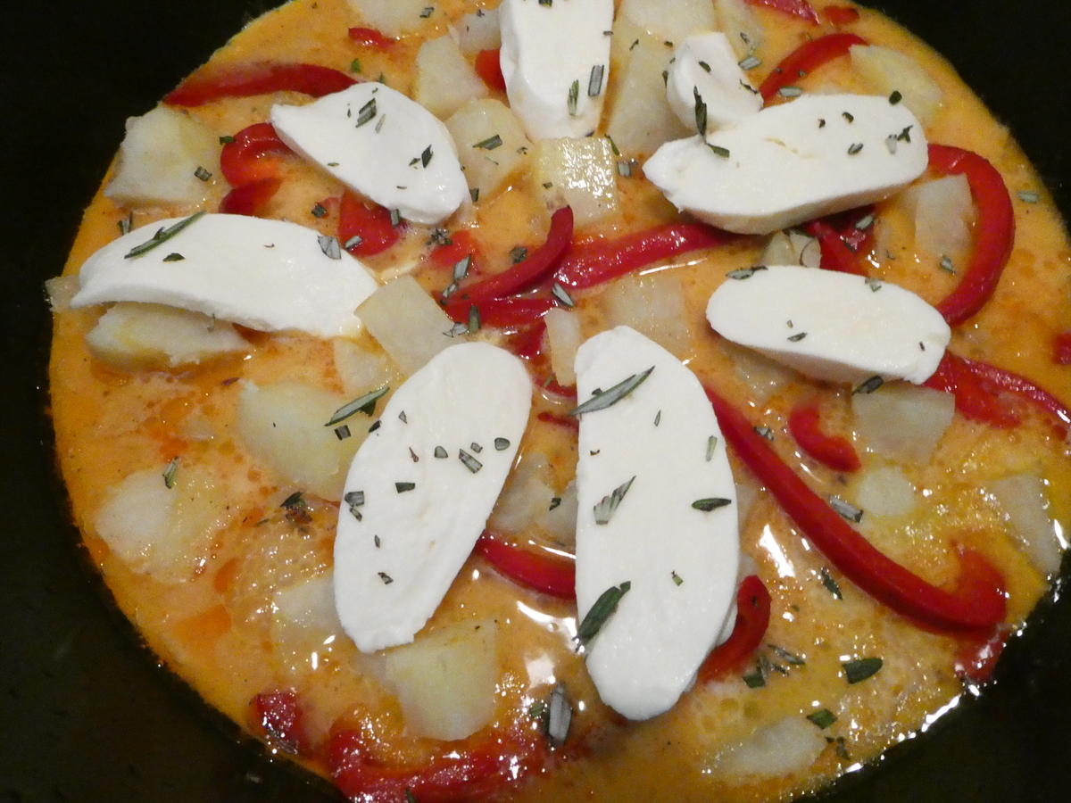 Frittata mit Paprika und Mozzarella - Rezept - Bild Nr. 16450