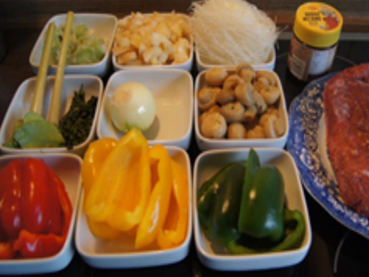 Rindfleischbällchen-Suppe mit Gemüsemix und Glasnudeln - Rezept - Bild Nr. 3
