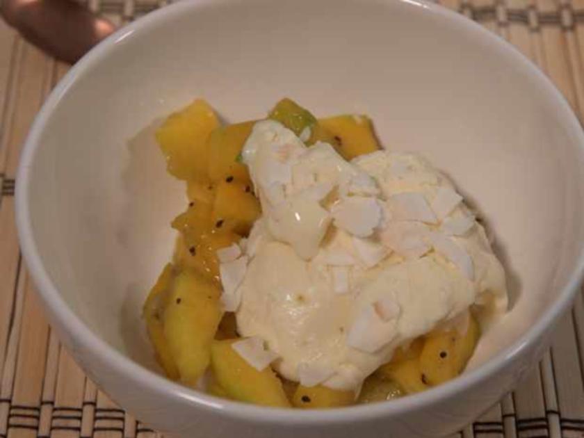 Kokos-Eis und Mango-Kiwi-Salat - Rezept - kochbar.de