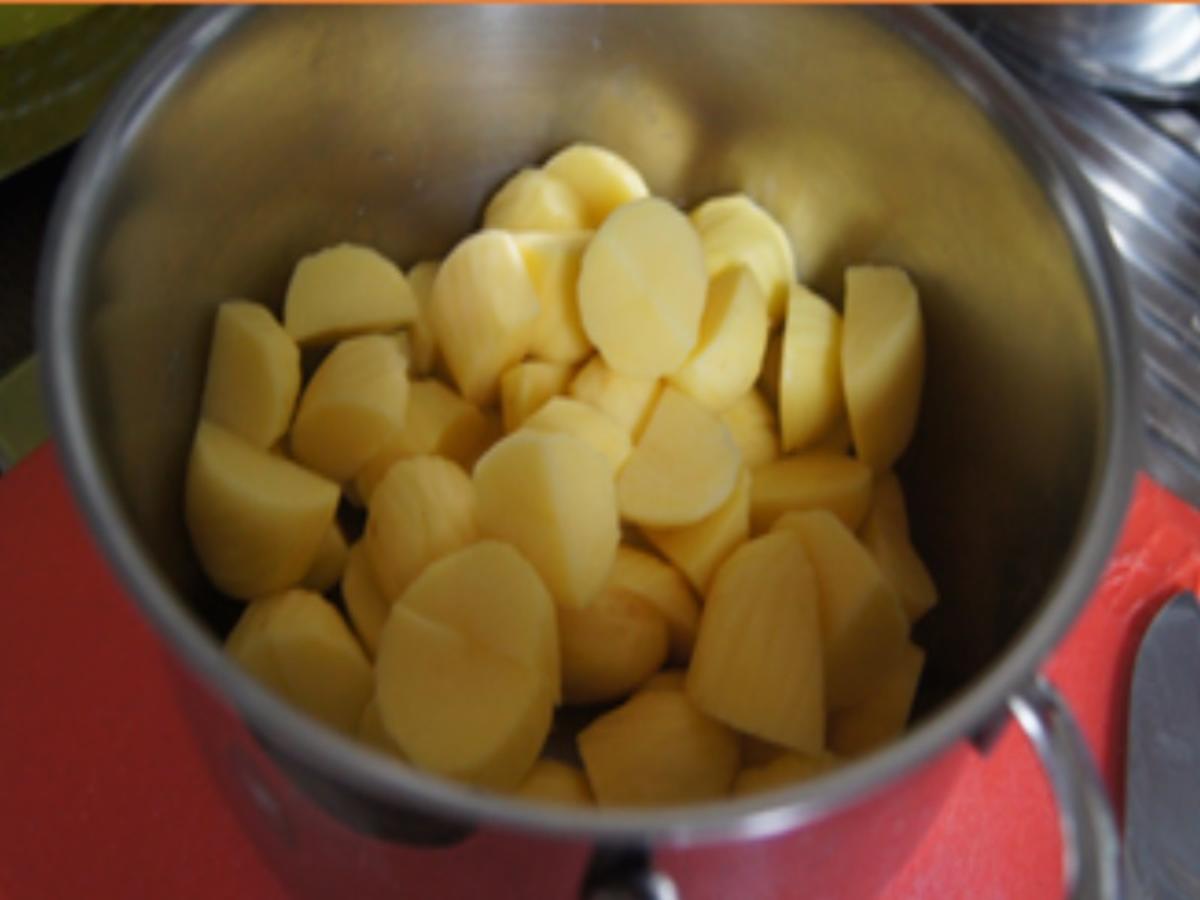 Rahmsteinpilzpfanne mit cremigen Parmesan-Kartoffelstampf und gekochten Ei - Rezept - Bild Nr. 16471