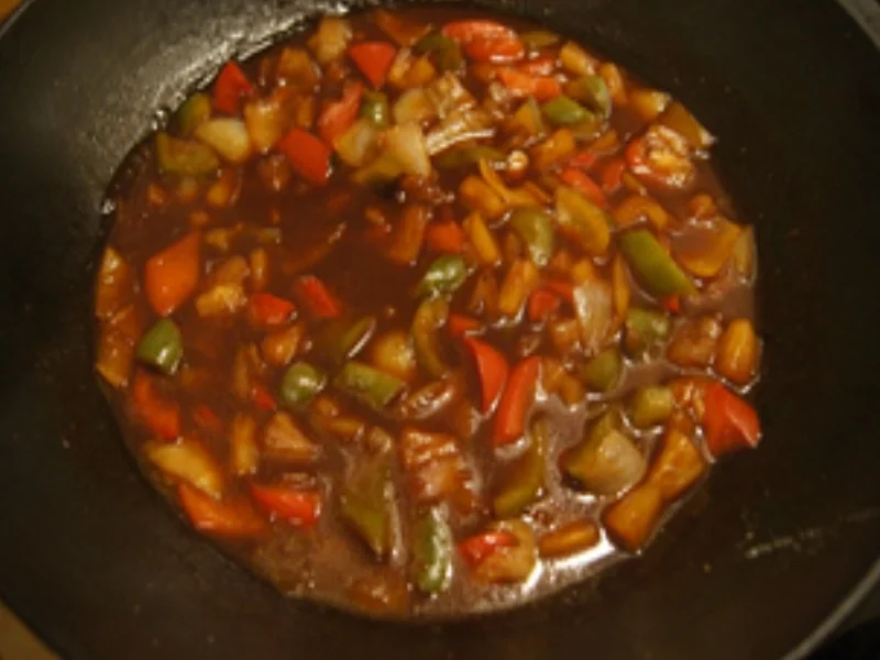 Hähnchen süßsauer mit Basmatireis - Rezept - Bild Nr. 16481