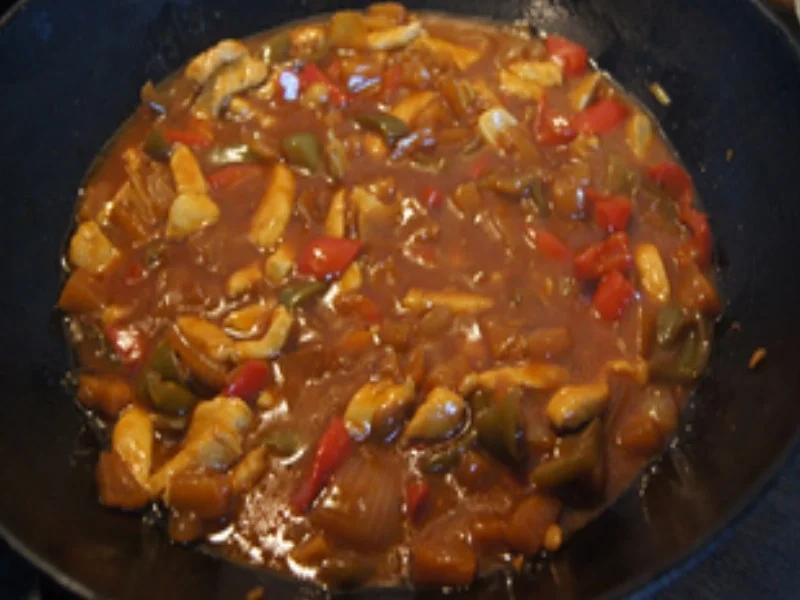 Hähnchen süßsauer mit Basmatireis - Rezept - Bild Nr. 16489