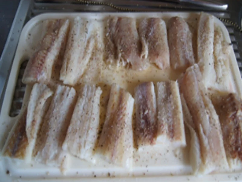 Rezept: Seelachsfilet in Knusperpanade mit Bobby Bohnen und Kartoffelcreme Bild Nr. 16474 Seelachsfilet in Knusperpanade mit Bobby Bohnen und Kartoffelcreme - Rezept - Bild Nr. 16474