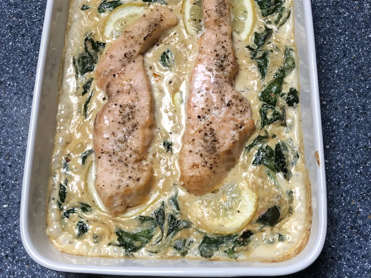 Rezept: Lachs in Spinatsoße Bild Nr. 16475 Lachs in Spinatsoße - Rezept - Bild Nr. 16475