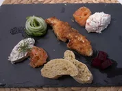 Rezept: Fisch mit Baguette, Rote Bete und Gurkensalat Bild Nr. 16498 Fisch mit Baguette, Rote Bete und Gurkensalat - Rezept - Bild Nr. 16498