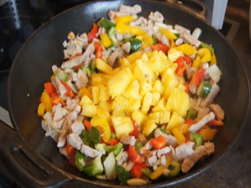 Schweinefleisch süß-sauer mit Basmatireis - Rezept - Bild Nr. 16516