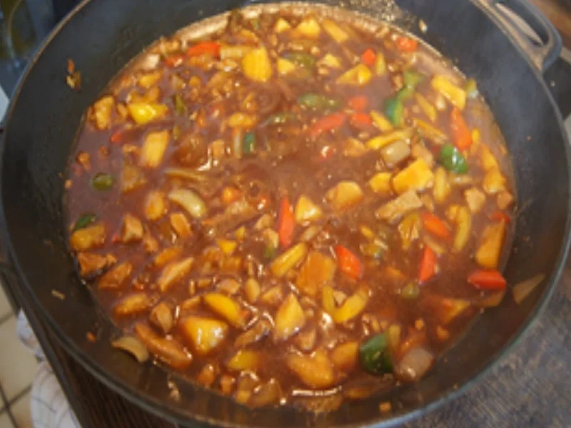 Schweinefleisch süß-sauer mit Basmatireis - Rezept - Bild Nr. 16520