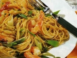 Feurige Spaghetti mit Garnelen - Rezept