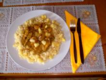 Putengeschnetzeltes in Currysosse mit Ananasreis - Rezept