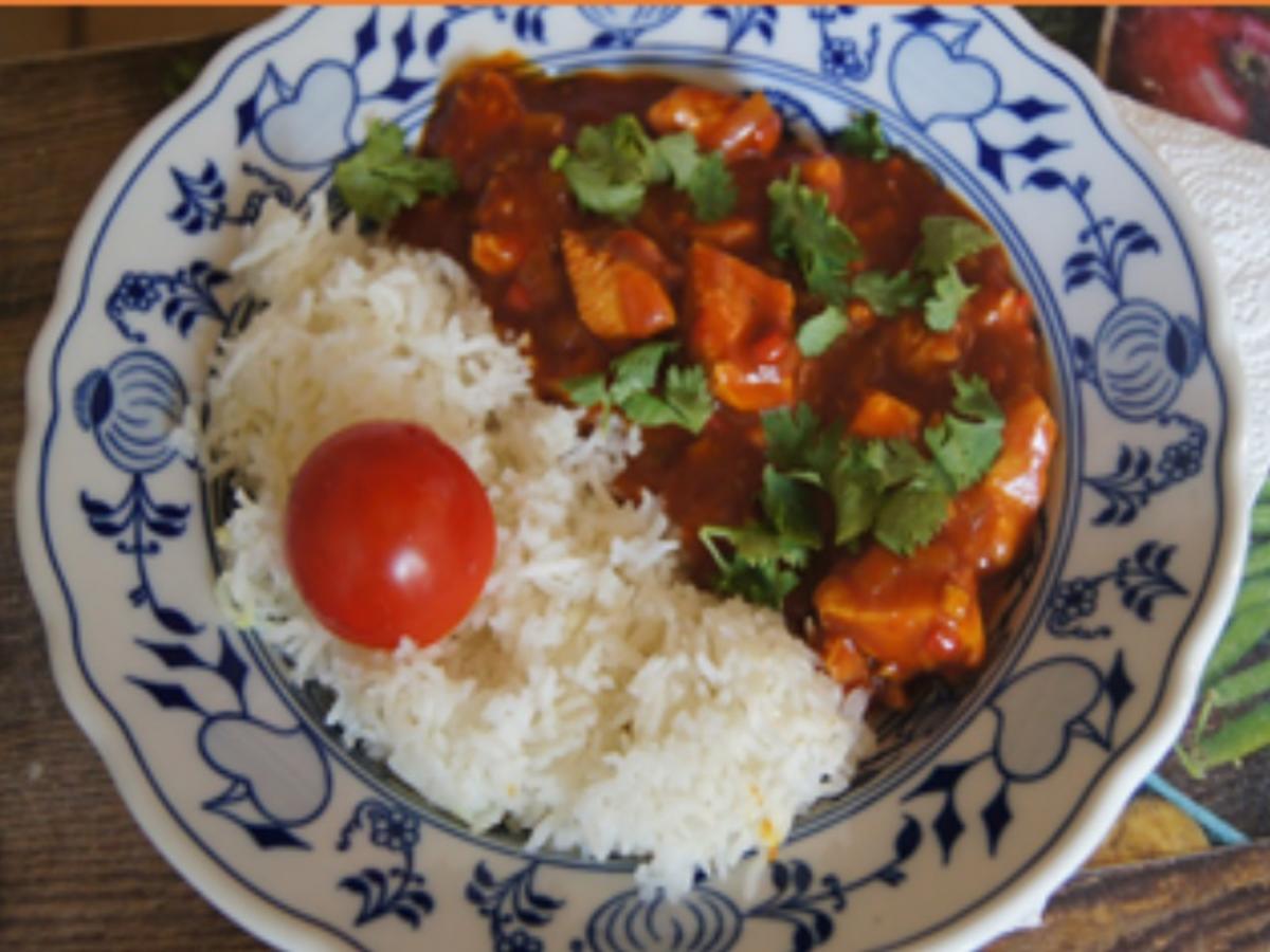 Indisches Curry mit Hähnchenbrustfilet und Basmatireis - Rezept ...