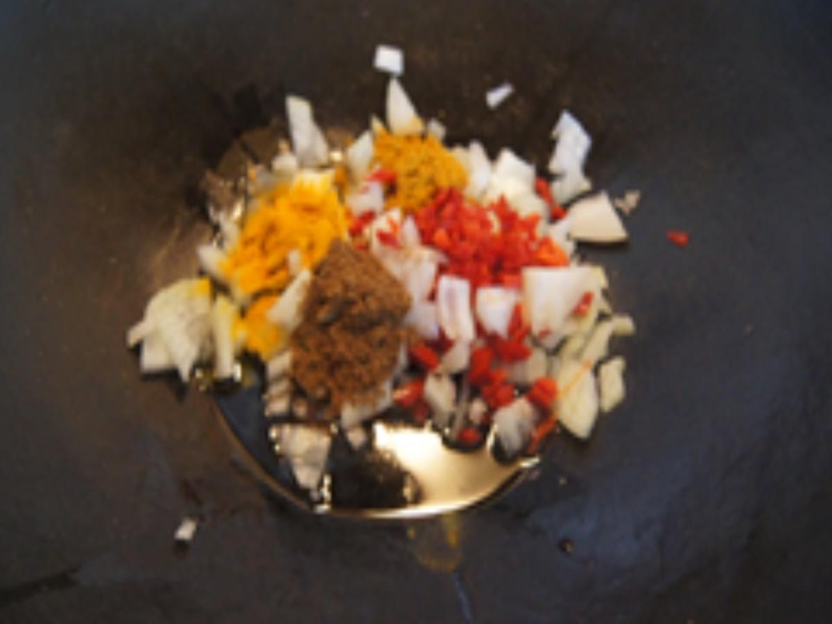 Indisches Curry mit Hähnchenbrustfilet und Basmatireis - Rezept - Bild Nr. 8