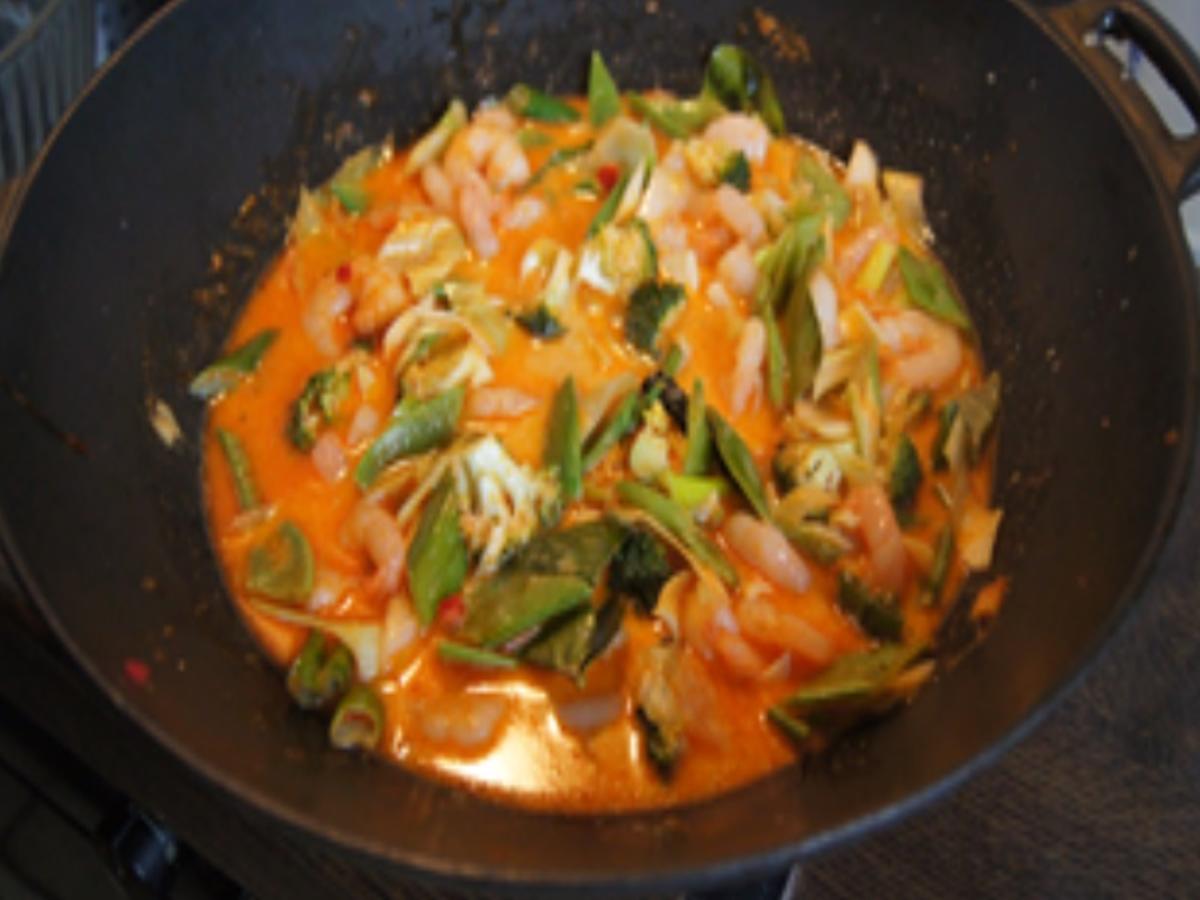 Rotes Tiger Garnelen Curry mit Jasmin Reis - einfach - von MausVoh